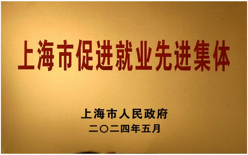 中心获“上海市促进就业先进集体”称号